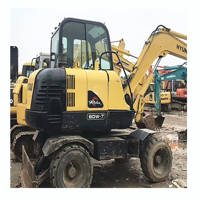 Second Hand Used Wheel Hyundai 60w-7 Good Condition Excavator Digger With Cheap Price