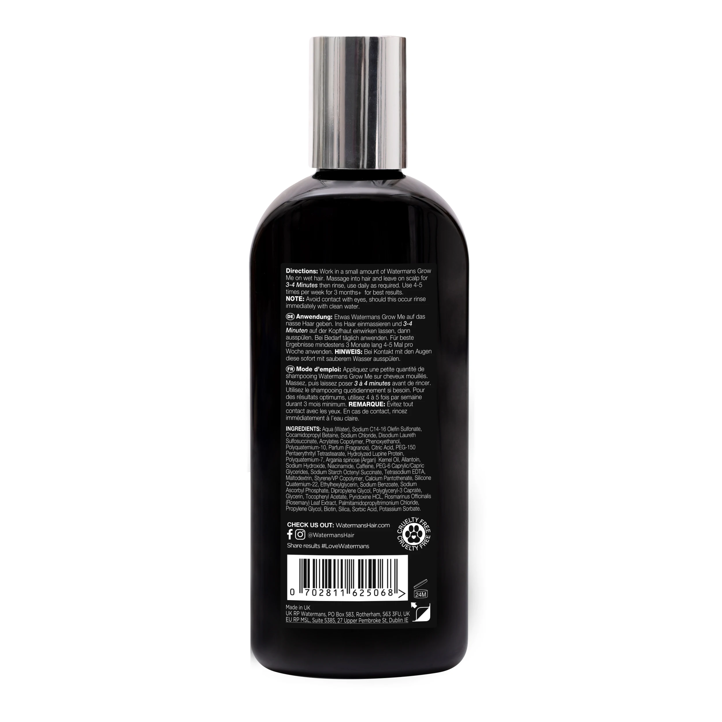 Watermans Hair Growth Shampoo 250ml w Biotin Rosemary Caffeine Argan oil Wholesale Hair Loss Products Biotin Argan Oil Shampoo