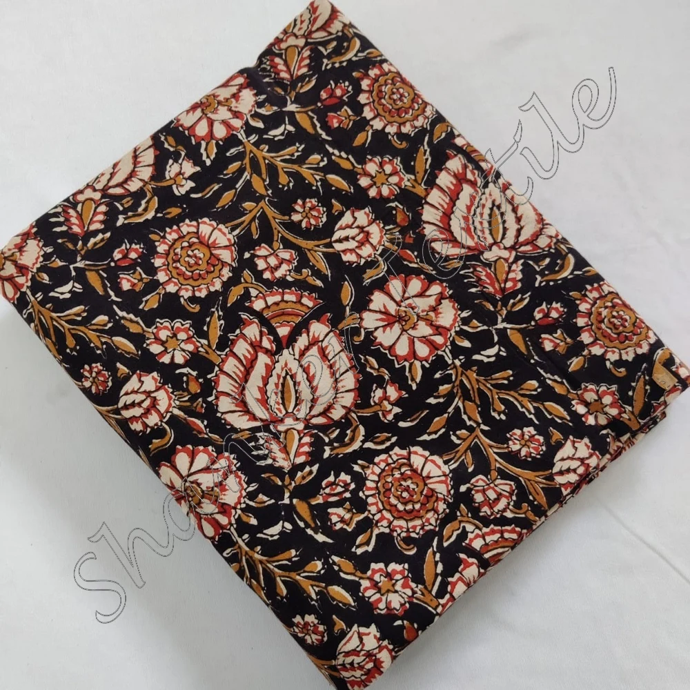 Clothing Fabric Hand Block Printed Designer Jaipuri Sanganeri Kalamkari Dabu Natural Cotton 100% Running Fabric Wholesaler Cloth