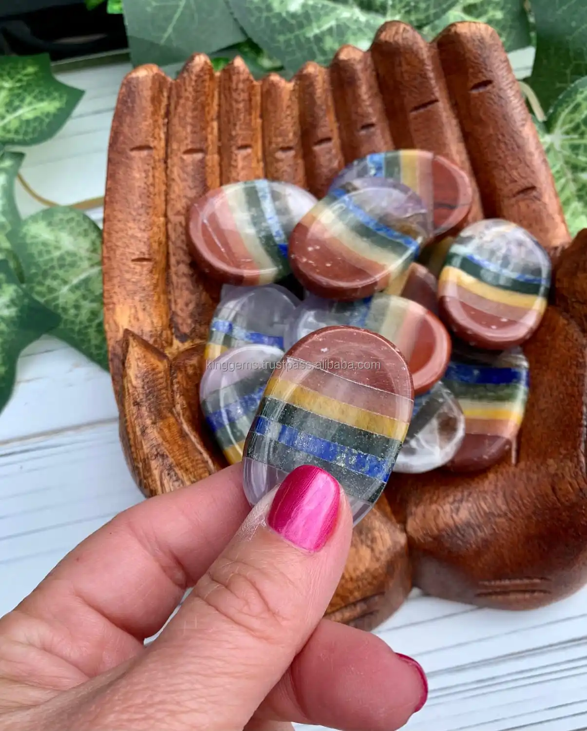 SEVEN CHAKRA CRYSTAL STONE WORRY STONES / PREMIUM QUALITY CHAKRA WORRY STONES / HEALING THUMB STONE WORRY STONES