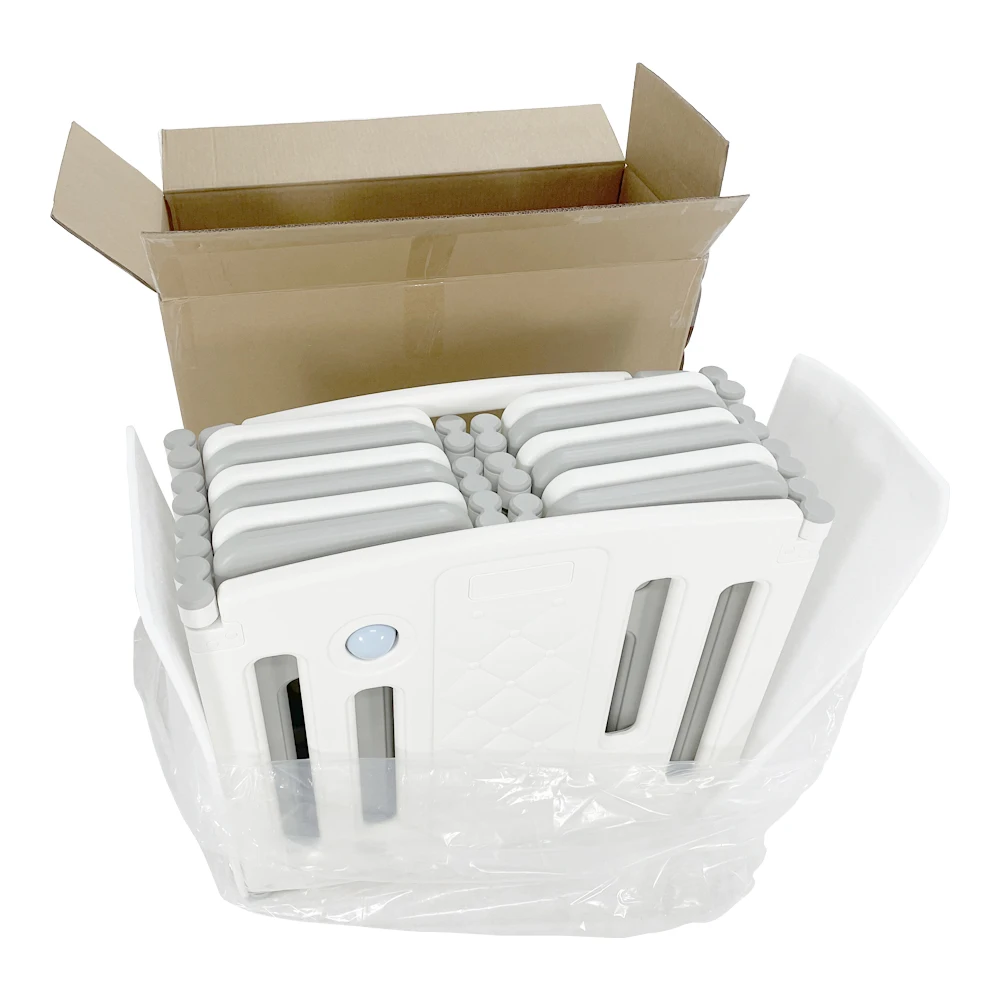 ABST Baby Connection Play Yard 14 Panels Foldable  Game Panel and Gate W/Safety Lock Adjustable Shape Kids Safety Play Center