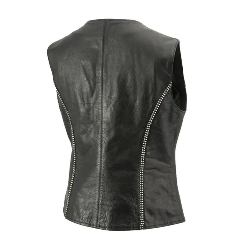 Premium Quality Leather Vest Men Biker Waistcoat Genuine Cowhide/Sheep Leather Vest For Men And Women Leather Biker Vest