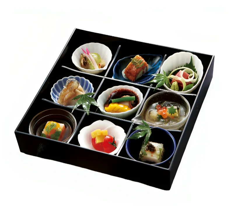 Винтажная черная коробка фарфоровая Роскошная японская керамическая посуда набор