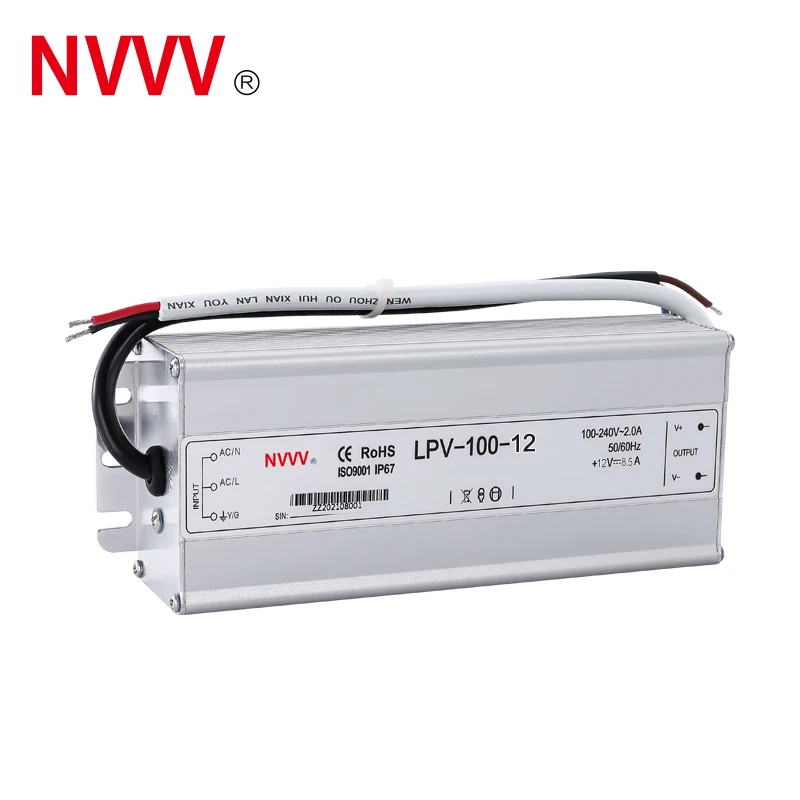 12v ac to dc transformer waterproof switching mode power supply LPV-100-12 LED driver 100W