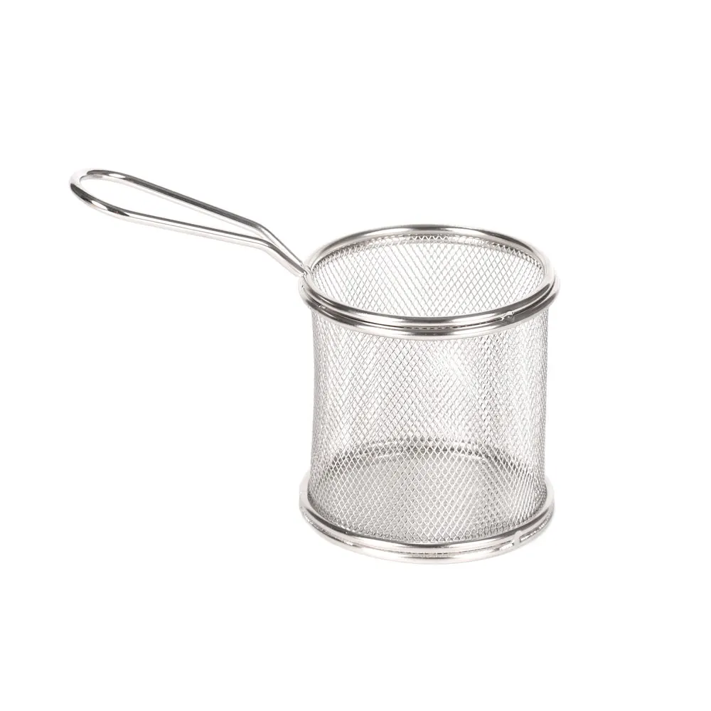 Snack Plate Convenient And Delicate Stainless Steel French Deep Fryer Basket Mini Potato Chip Basket Food Drain Rack