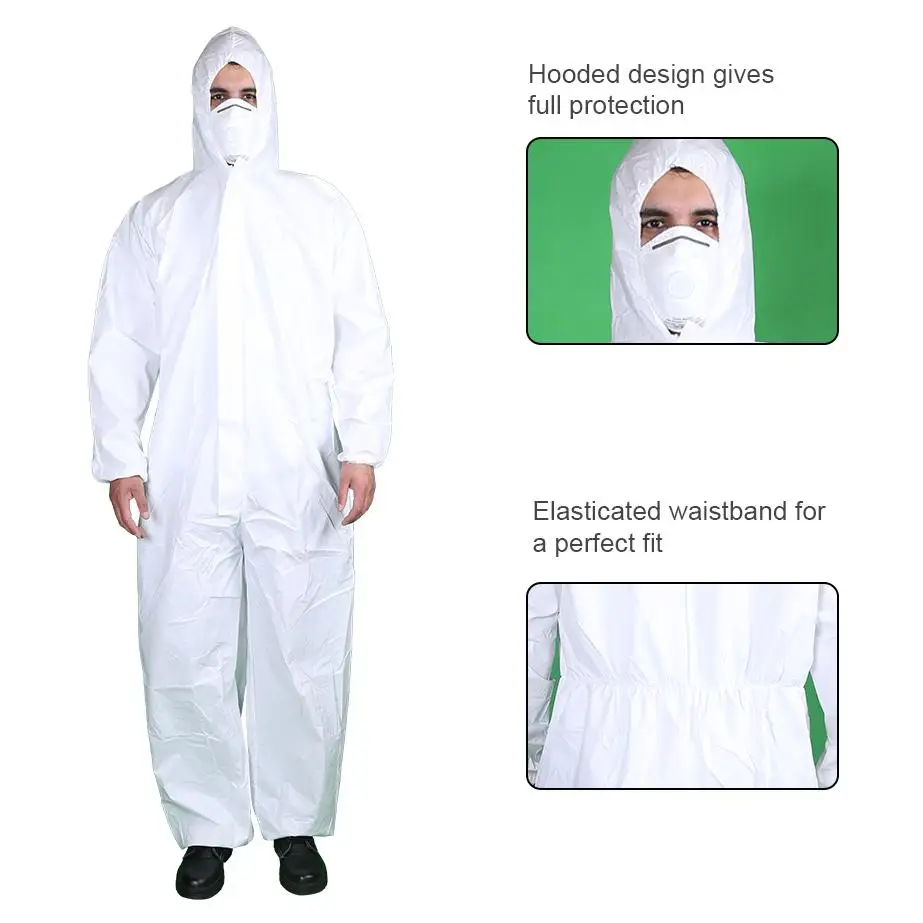 EN14126 disposable safety overalls Type 5 6 waterproof Chemical industry PPE clothing