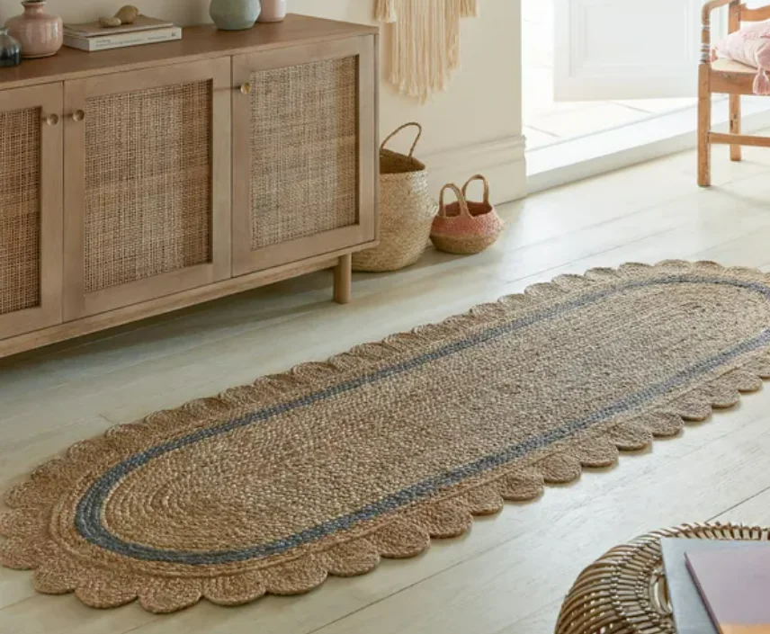 Jute Natural Indoor Runner Rug  Wholesale Factory Hot Sale 3D Printed Design Jute Rugs and Carpets for Floor Covering jute mat