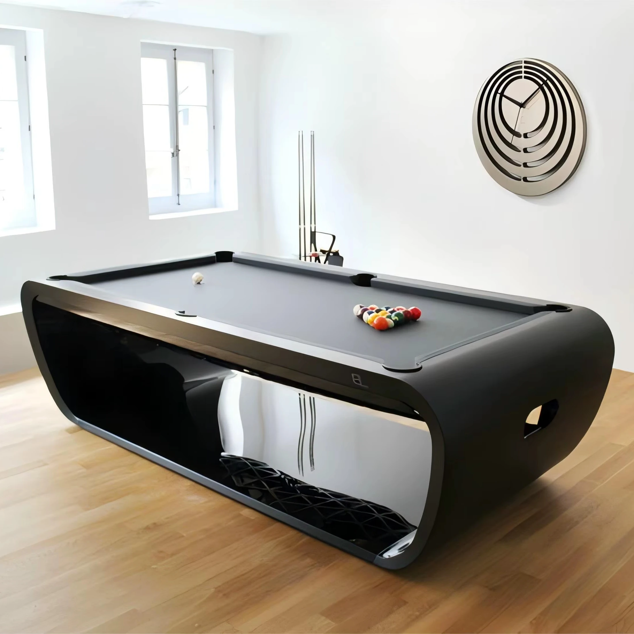 New Modern Blacklight Pool Table 9 8 7ft Billiard Pool Tables Black Marble American Billiards Medium Sized Snooker