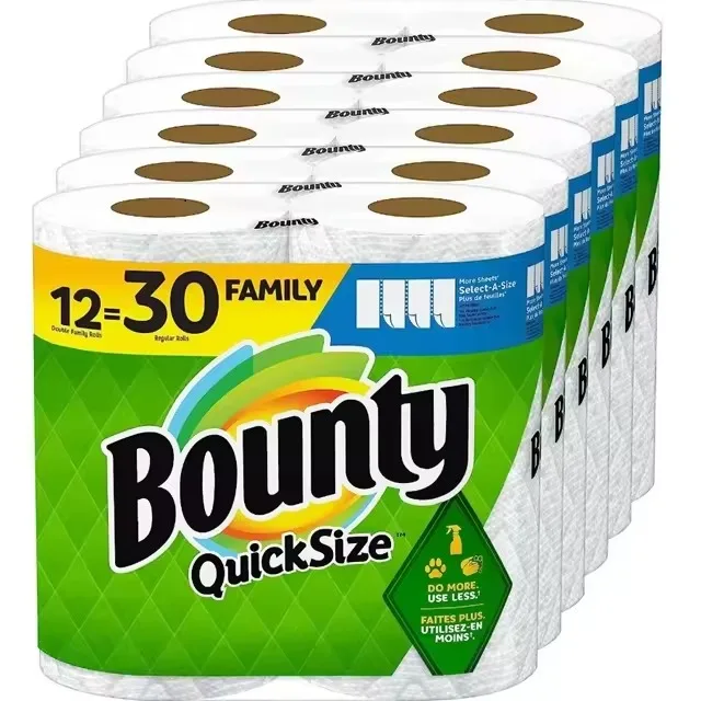 Best Price on Bountys Authentic Size 2-Ply Paper Towels White 12 Family Rolls | 30 Regulars Rolls for Bulk Buyers