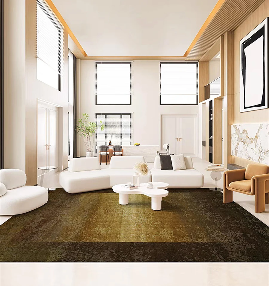 Modern Navy Square Area Rug Abstract Distressed Area Rugs for Living Room Bedroom Medium Pile Carpet Floor Mat