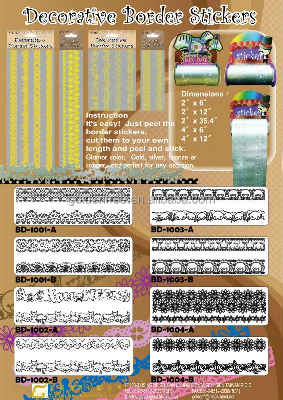 PVC Lace Border Decorative Stickers, Disney & NBCU audited factory