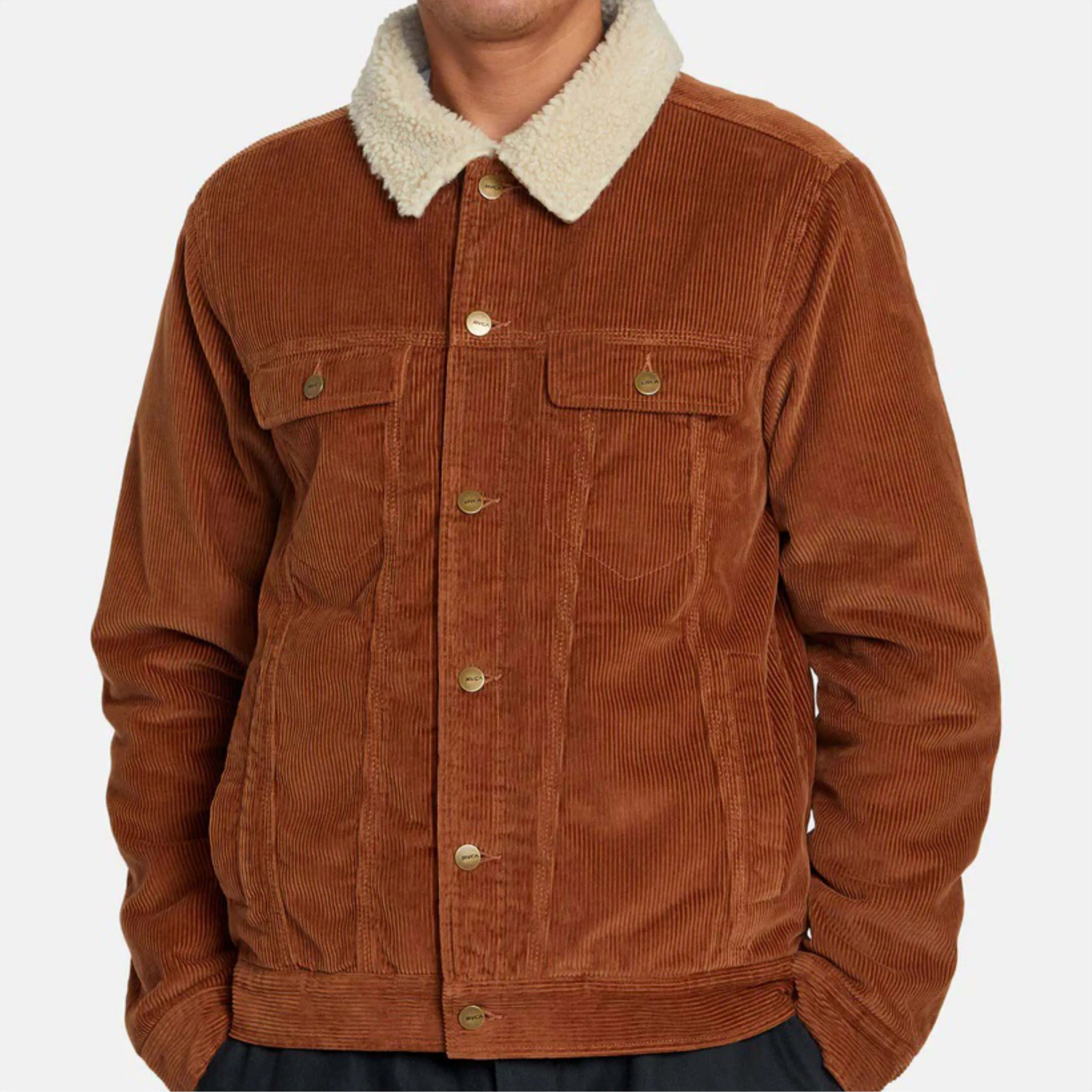 Mens Warm Corduroy Trucker Jacket - Sherpa Lined and Comfortable, Ideal for Winter and Cold Weather