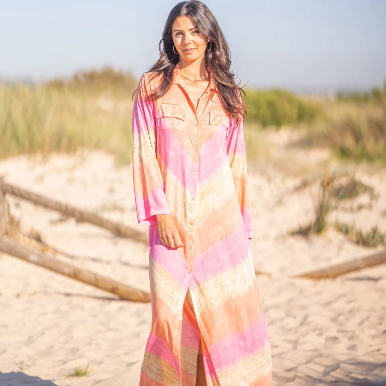 Ibiza style  New summer collection of 2024 long stylish  indian Tie Dye Batik dress manufacturer