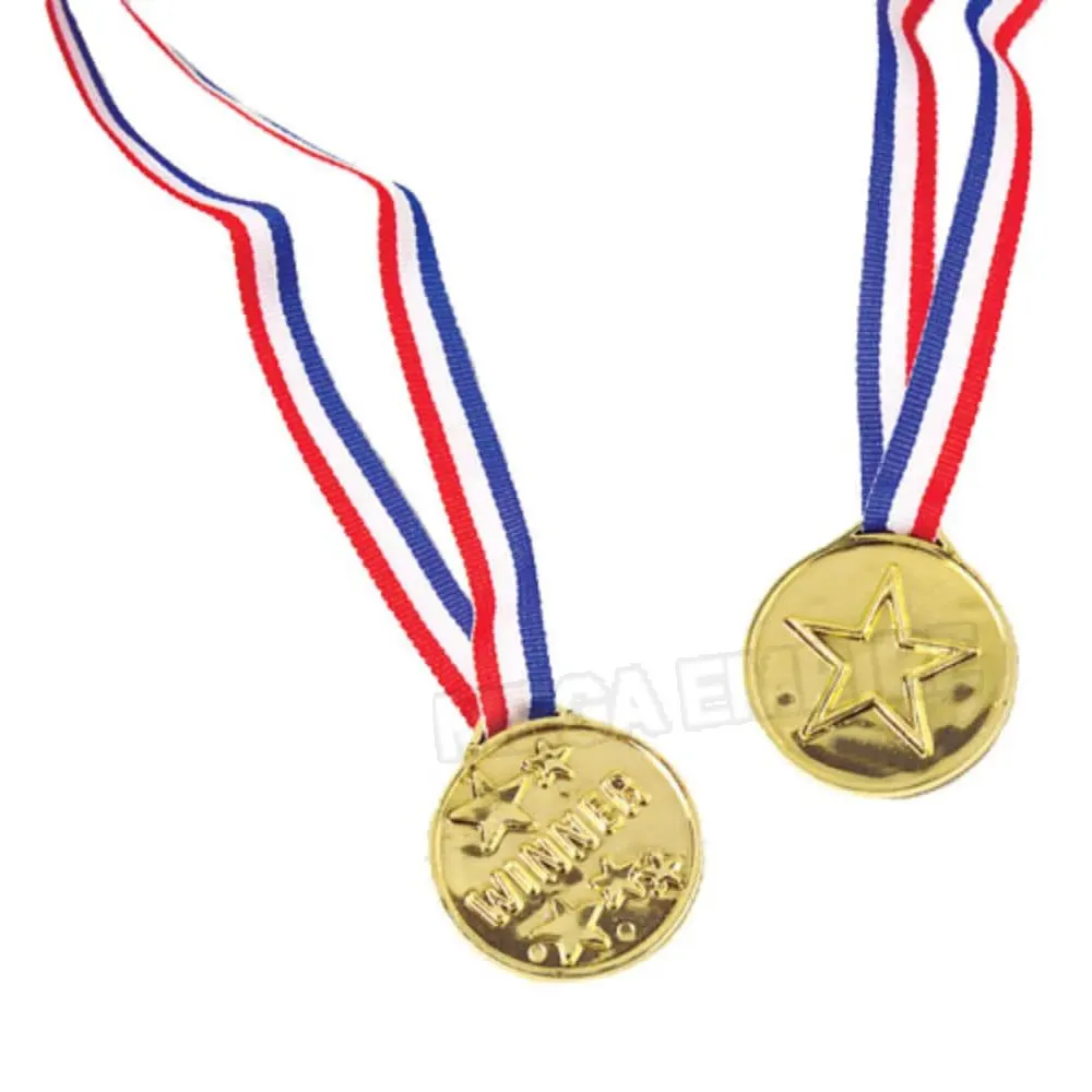Wholesale Metal Blank Medal Gold Bronze Award Sport Medals with Ribbon Top Hot Sale Medals