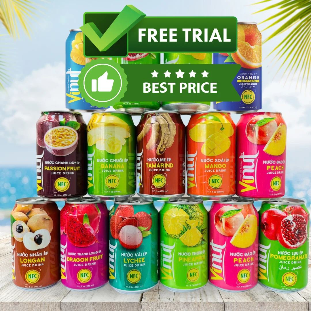 Wholesale Best Price Banana Juice Drink 330ml (11.1 floz) VINUT Vietnam Factory | Free Sample & Design, Private Label, (OEM,ODM)