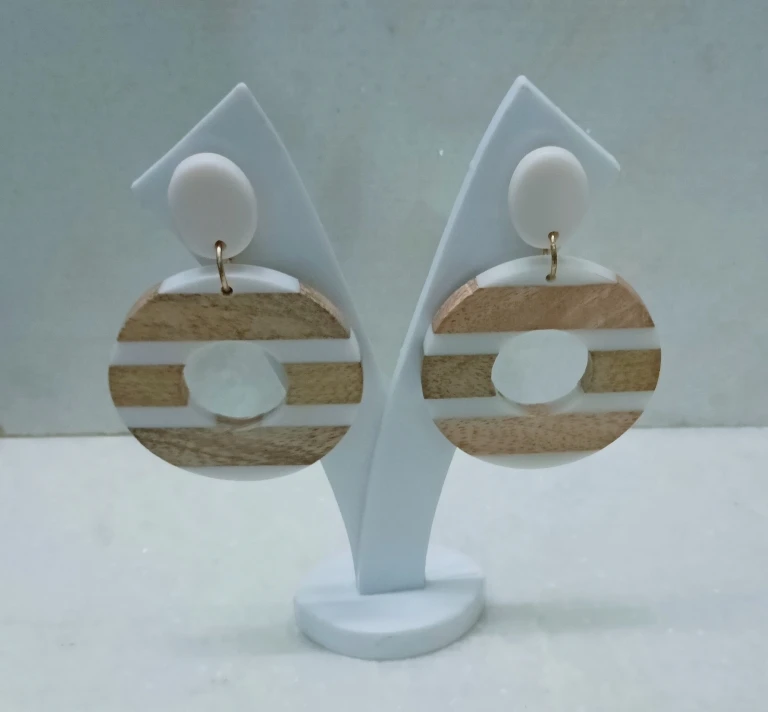 Multicolor Resin Fashion Earrings Gold Plated Face Resin Trendy Cute Style Party Gift Christian Diamond Amber Pearl Brass