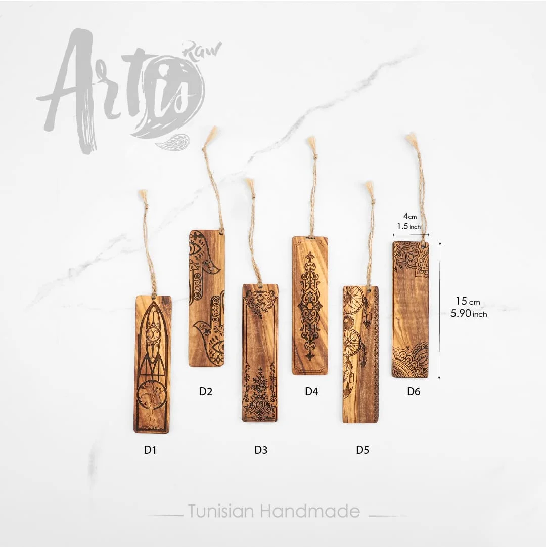 Unique Handcrafted Olive Wood Bookmarks - Customizable,  Ideal for Notebooks & Writing Pads