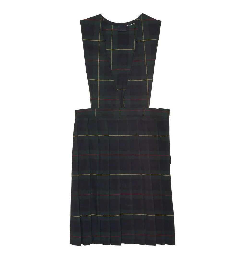 High Quality Tartan sleeveless Girls School Dresses Cotton Uniform Plaid V-Neck Pleated Jumper custom uniform skirts