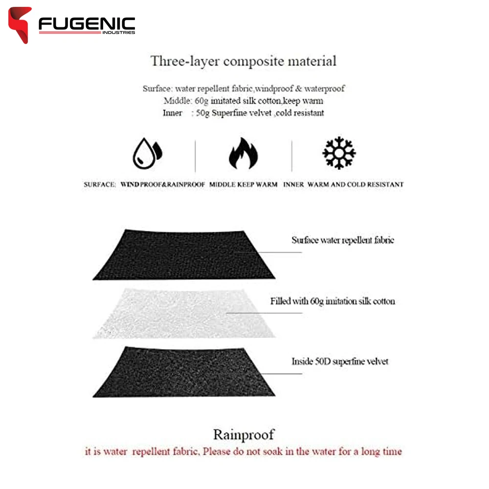 Cycling Winter Waterproof Touch Screen Bike Gloves Anti-Slip Warm Fleece Reflective Bicycle Gloves For Men BY Fugenic Industries