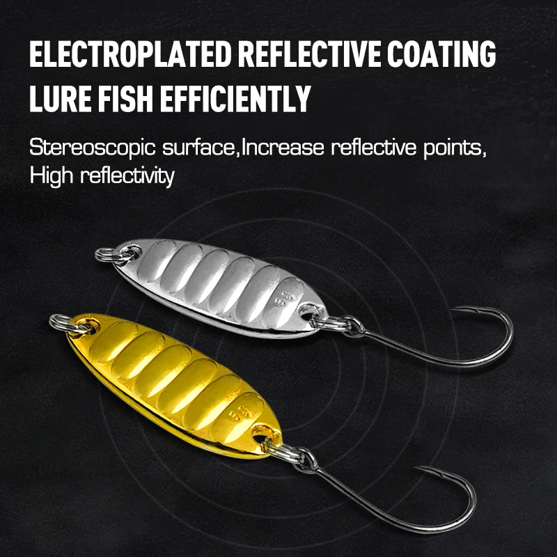 KINGDOM Spoon Combo 1.5g 2.5g 3g 5g  6pcs/box  Pike Trout Bass Artificial Peche Composite Sequins Spinner Baits with Single Hook
