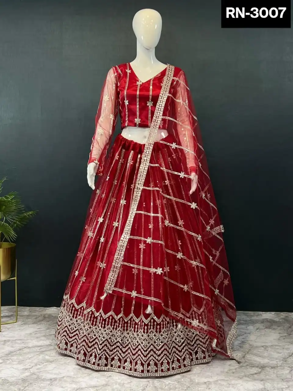 Indian Ethnic Wear Heavy Net Material Lehenag choli with Embroidery and Sequence Work and Can Can Attached in Lehenga for Women