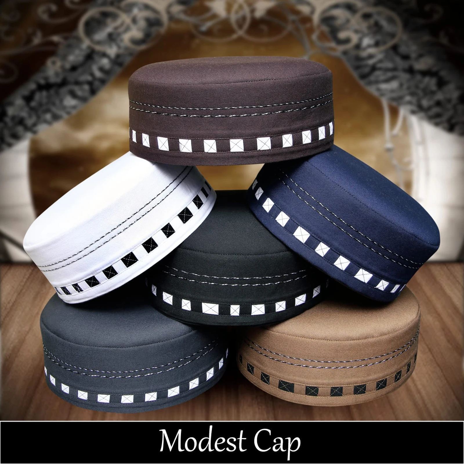 Best Price Wholesale Muslim Prayer Cap Islamic Arab New Fashion Customized Breathable Hats Classic New Color Namaz Caps for Men