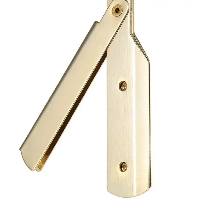 Professional Gold Platting Beauty Salon Shaving Razors Manual Folding Barber Razors Single Blade Shaving Razors