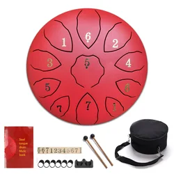 8 inch 11note Steel Tongue drum percussion-instrument Handpan with carrying and mallets