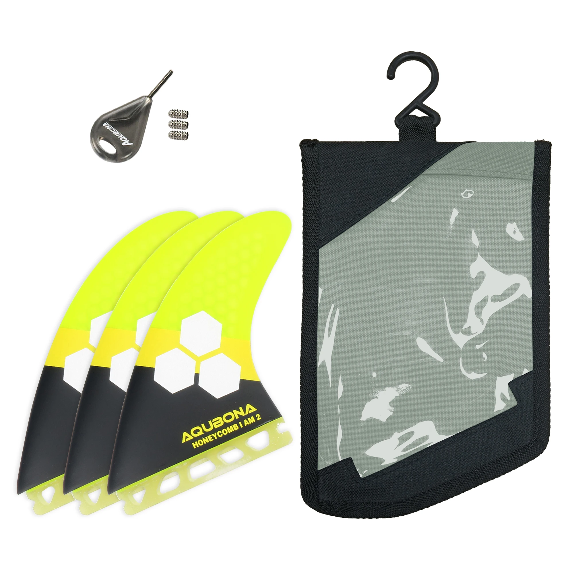 Single/Dual Tab Fins Surfboard Fiberglass 3 Set Fins for Surfing with Fin Bag Key Screw Multiple Colour