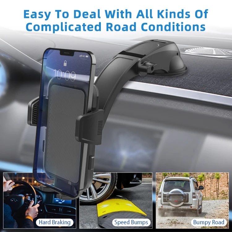 Trending Car Strong Suction Cup Dashboard Phone Stand Adjustable 2 in 1 Car Phone Mount Telefonhalter Cell Phone Holder for Car