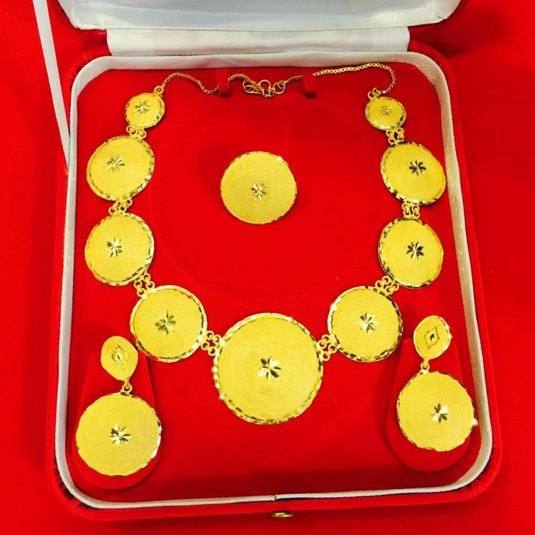 RTS ожерелье комплект Лидер продаж в африканском стиле; charm 18k золотое ювелирных изделий для женщин вечеринки и свадьбы; Подарок