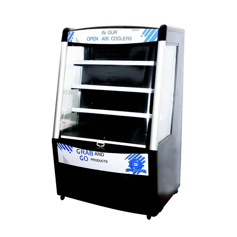 Supermarket Open Chiller Air Chiller with closing curtain Fruit Vegetable Yogurt Showcase