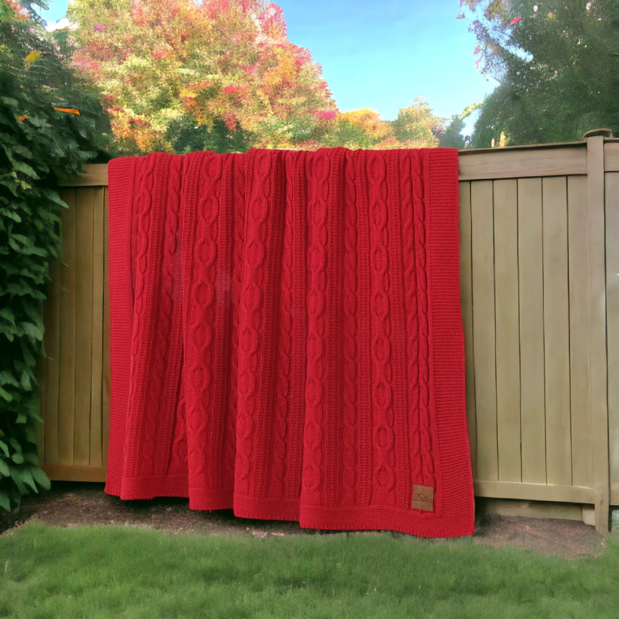 100% Acrylic CUO Blanket 130*150 Cm High Quality Home Red Blanket Crochet Cable Knit Blanket Best Price Home