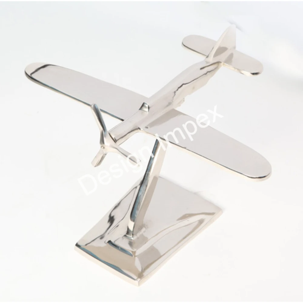 Mirror polished Aircraft Model And Portable Cast Aluminium Aeroplane With Stand Metal Tabletop Object Online Supply Airplanes