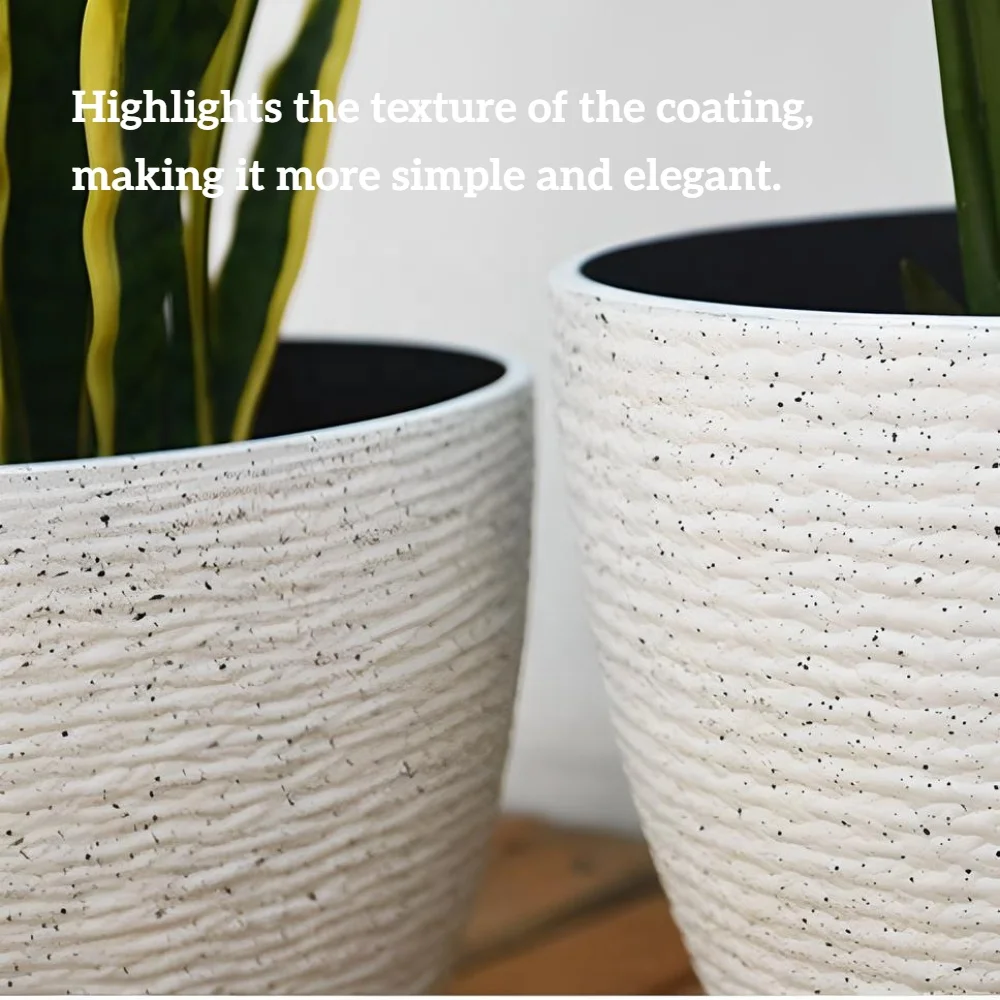 Premium resin white plastic flower pot for DIY flower arrangements home decor