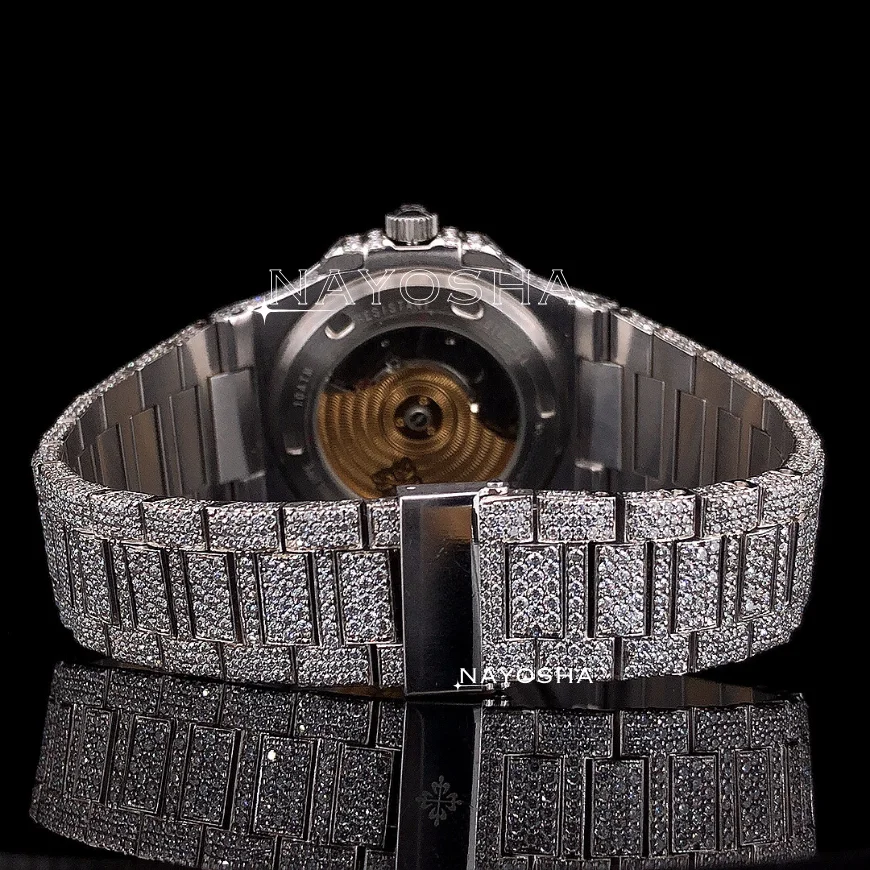 Top Quality Custom Unique Style Watches DEF Color VVS Moissanite Diamond Iced Out Hip Hop Bling Bustdown Mens Wrist Watch Unisex