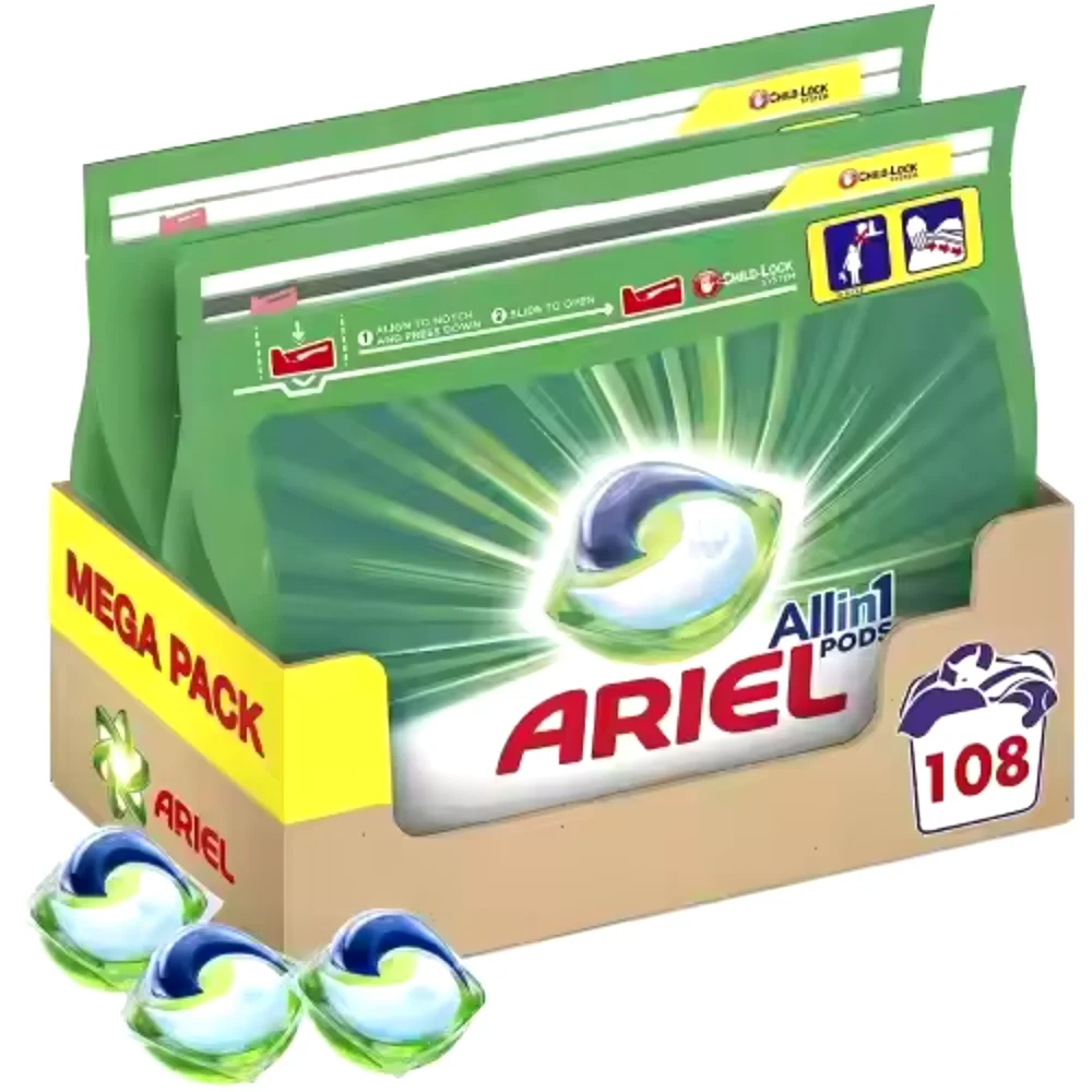 Ariel All-in-1 стручки Стиральный жидкий стиральный порошок в таблетках/капсулах 108 стирки (54x2)