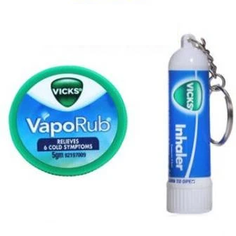 Vapor rub balm and inhaler helps to breathing and provides relief from a stuffy nose caused by colds and allergies