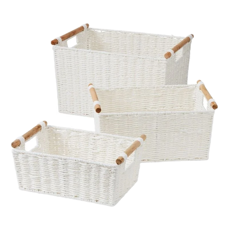 Cheapest Price Seagrass Woven Baskets Vietnam Storage Bamboo Product White Natural Rectangular Clothing Hamper Home Decoration
