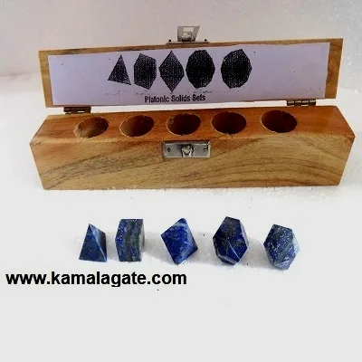 Natural gemstone Howlite Crystal Carved Sacred Geometry Hand Craved 5-Pcs Set With Wooden Box crystals healing geometry set