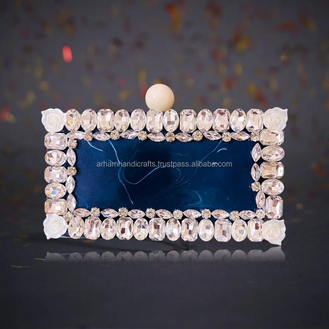 best design handmade resin clutch bag for wedding and party wear clutch bag with embroidery work BY LUXURY CRAFTS