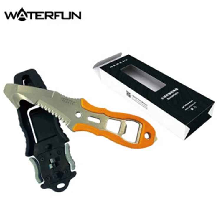 New Style Titanium alloy Pocket Knife Rescue Knife Camping Knife With Comfortable rubberized Handle For Water Rescue