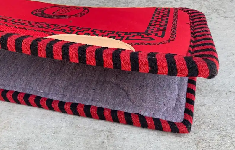 Western Saddle Blanket carona suadero charro para caballo Red Saadlepad English horse racing products from India