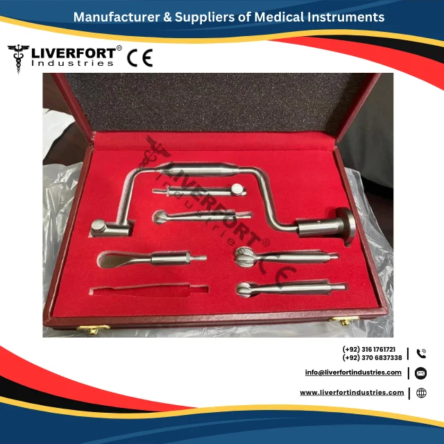 Neurosurgery Hudson brace Set Of 10 Pcs 3 Burr, 3 Drill 2 Perforator 1 Extension Surgical Instruments Drill Cranial Bone Surgery