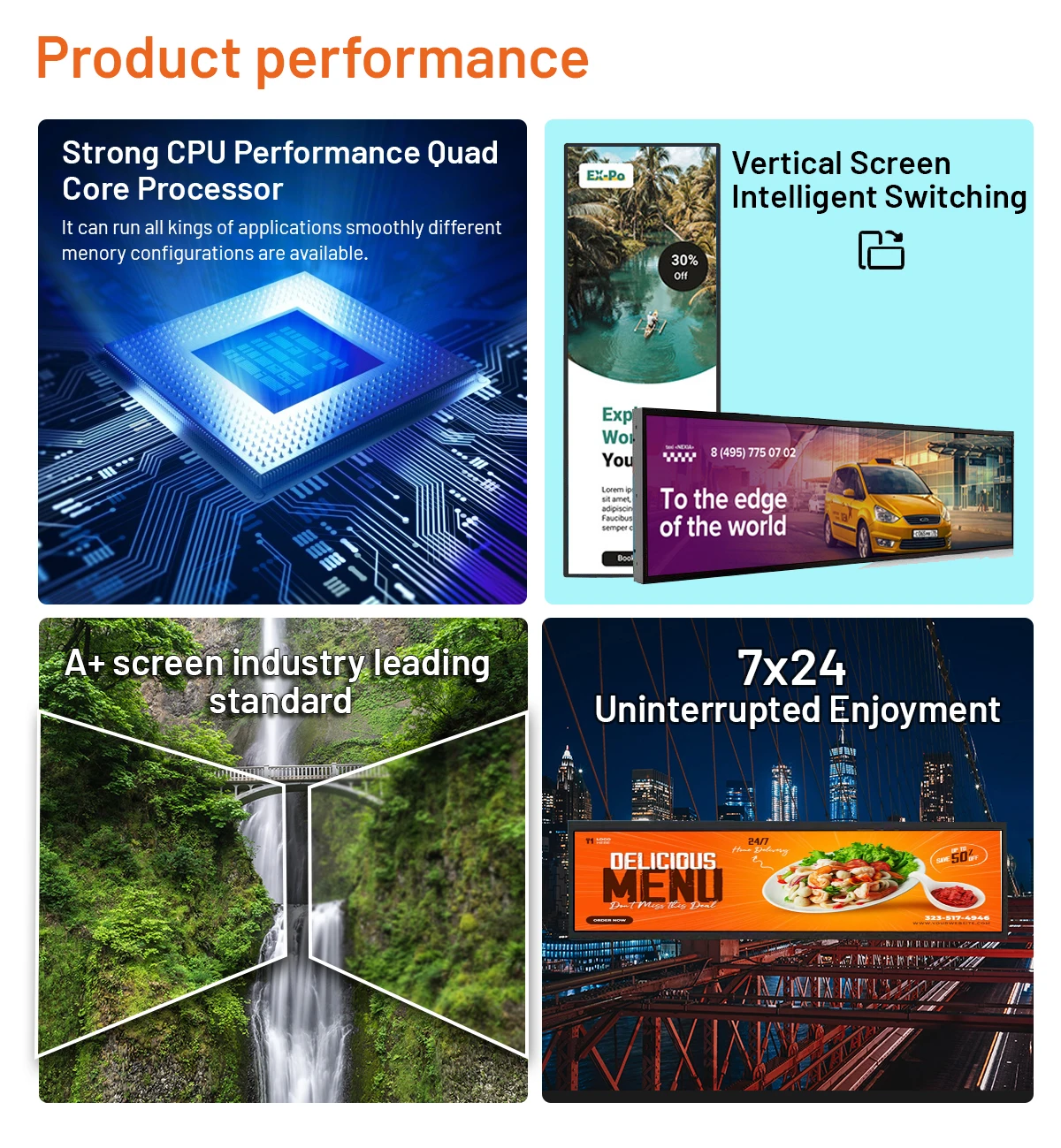 48 inch Stretch Bar LCD Advertising Display Deliver Dynamic Information with High-Resolution