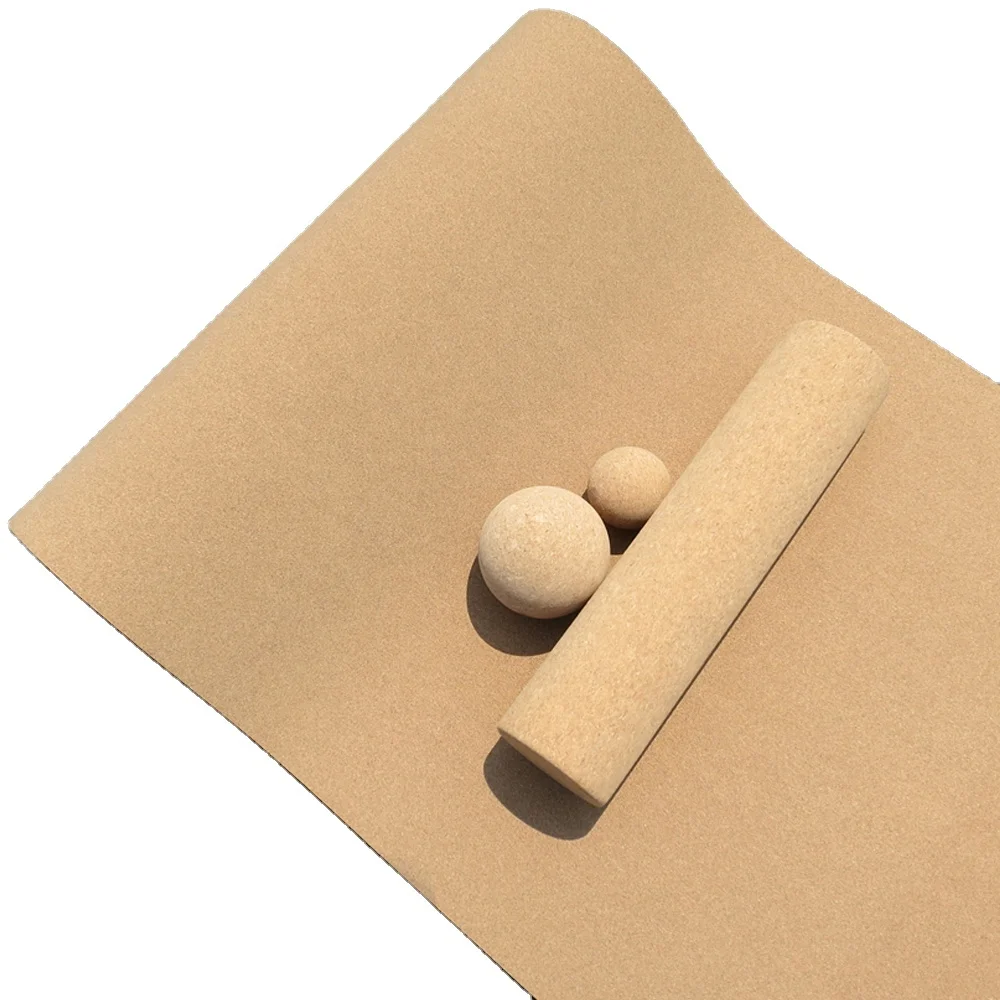 Non-Toxic Cork Material Workout  Kit With Yoga Mat Massage Ball Yoga block Carrying bag
