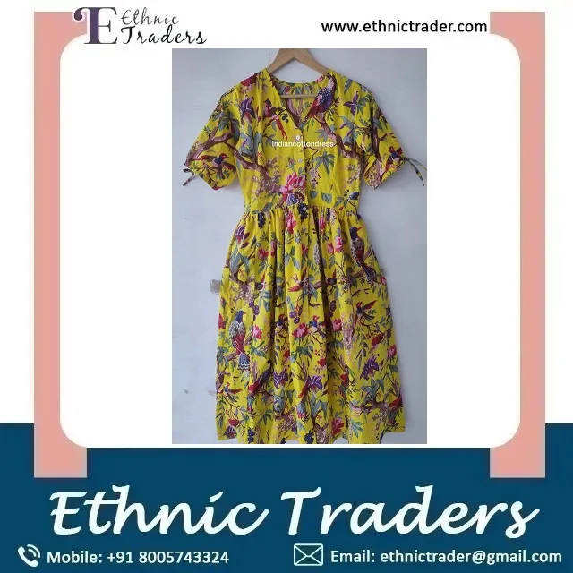 Luxury Modern Design Cotton Summer Dress Elegant Women Dresses from Indian Manufacturer and Supplier
