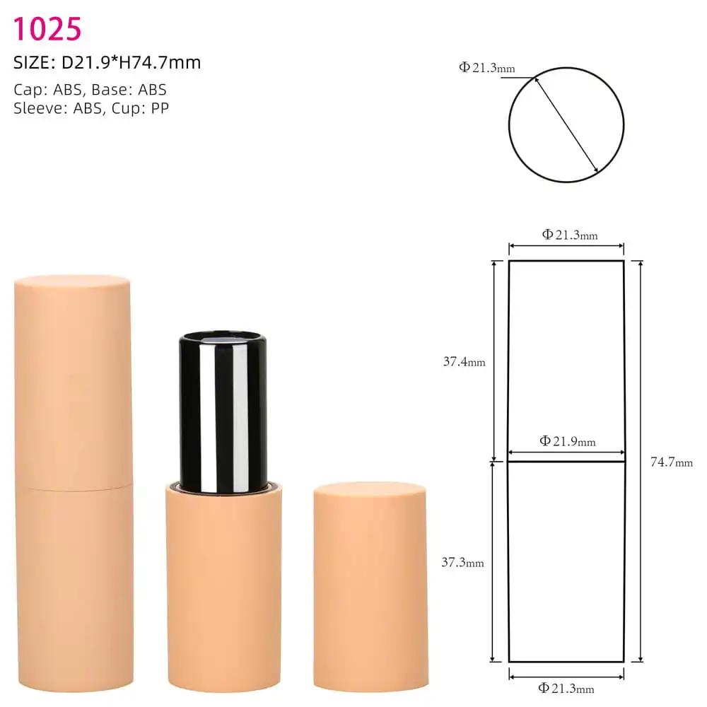 Magnetic Lipstick Lip Balm Packaging Container Empty Plastic Round Matte Lipstick Tubes