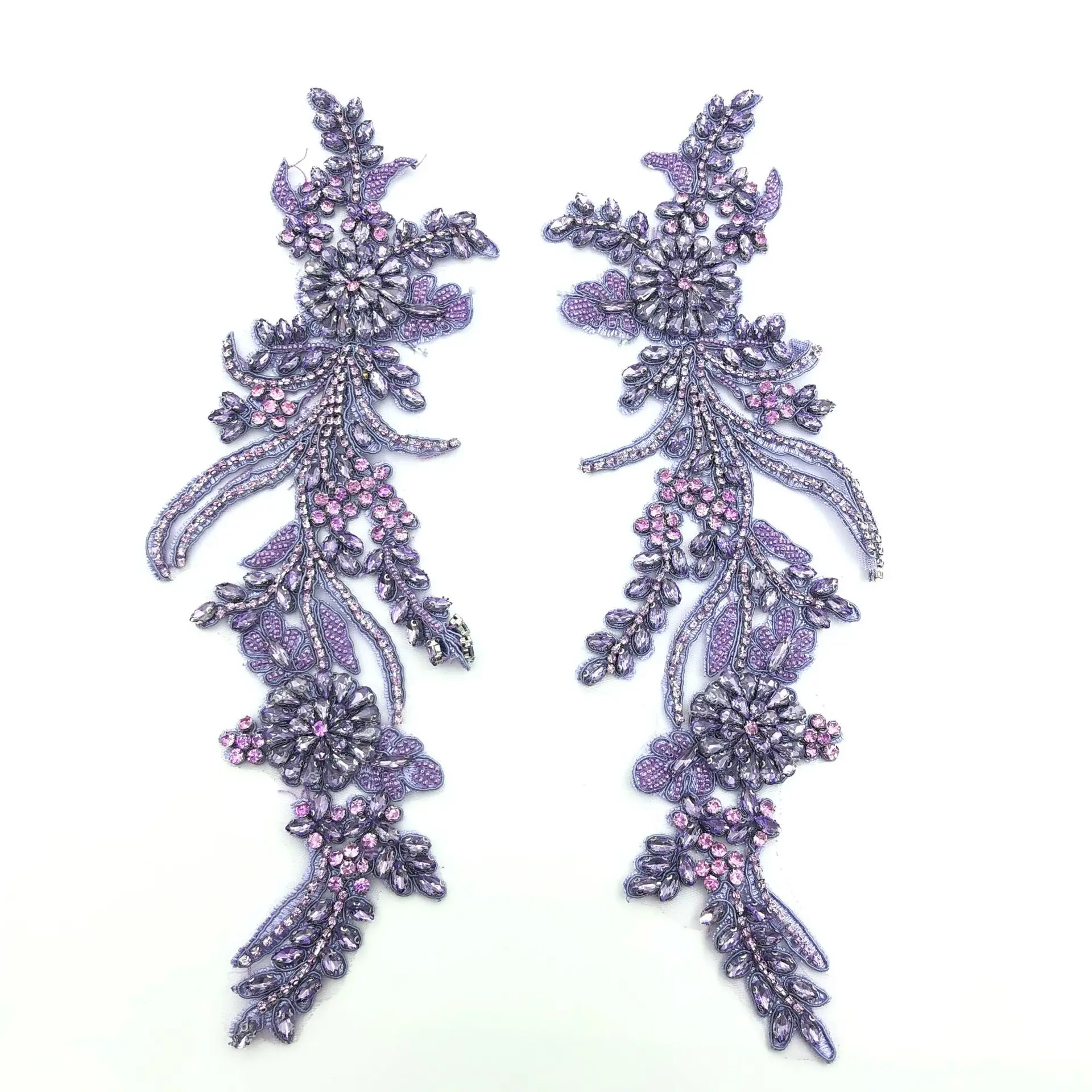 High Quality Hand-Made Rhinestones Clothing Appliques Patch