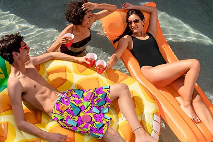 Mens Swim Trunks 9 Inch Inseam Board Shorts Beach Swimwear Bathing Suit with Compression Liner and Pockets sublimation shorts